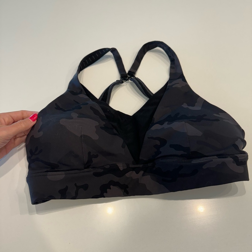 Black Camouflage Sports Bra